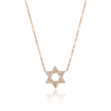 שרשרת מגן דוד רוז גולד כסף 925